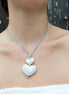 COLLAR 2 CORAZONES DE TALAVERA BLANCA