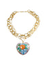 COLLAR CADENAS CORAZON COLOR