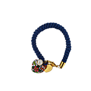 PULSERA TRENZADA CORAZÓN COLOR