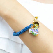 PULSERA TRENZADA CORAZÓN COLOR