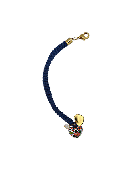 PULSERA TRENZADA CORAZÓN COLOR