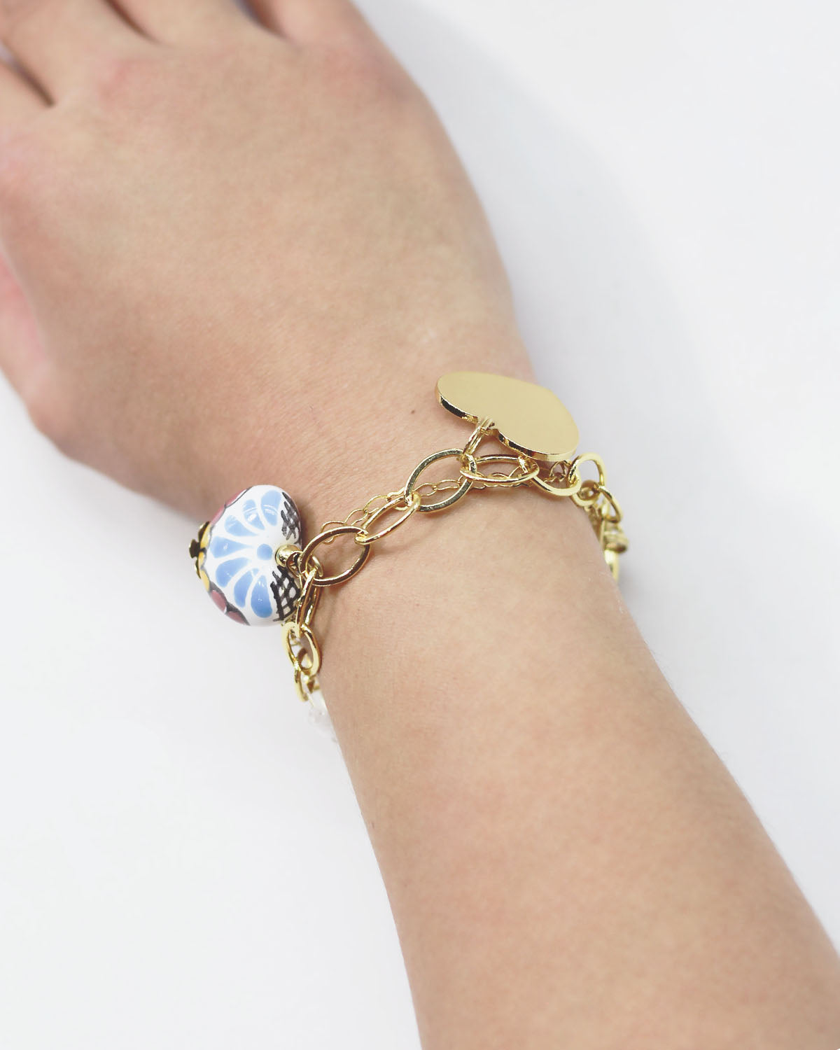 PULSERA BROCHE CORAZON COLOR