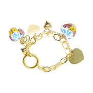 PULSERA BROCHE CORAZON COLOR