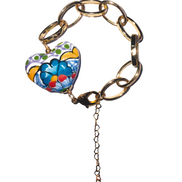 PULSERA CADENA CORAZON COLOR