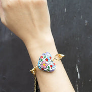 PULSERA CADENA CORAZON COLOR
