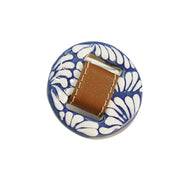 ANILLO BASE DORADA PIEL Y CIRCULO DE TALAVERA MEDIANO