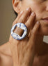ANILLO BASE DORADA PIEL Y CIRCULO DE TALAVERA MEDIANO