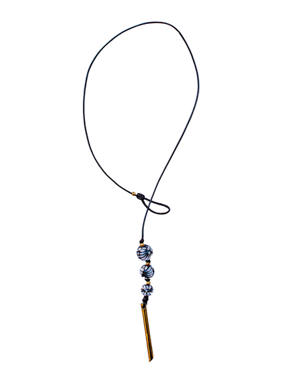 NECKLACE 3 SPHERES METAL BAR