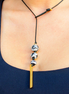 NECKLACE 3 SPHERES METAL BAR