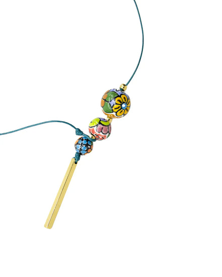 COLLAR 3 ESFERAS BARRA METALICA COLOR