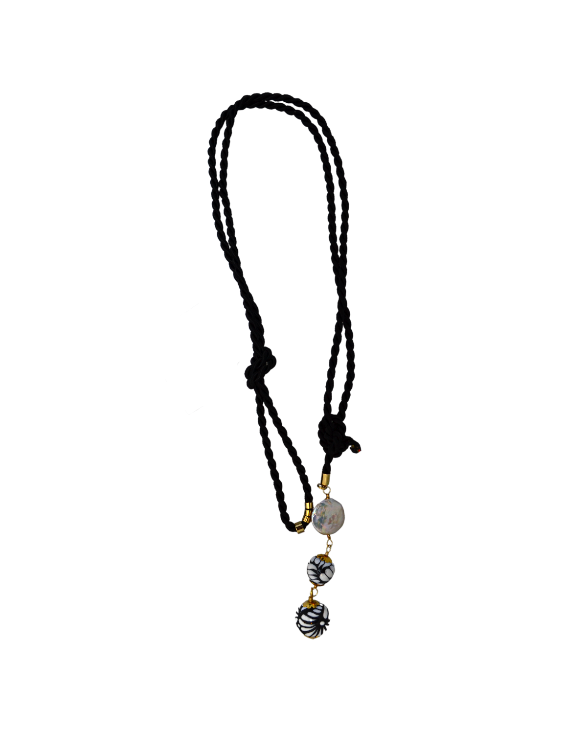 COIN PEARL BOW TIE NECKLACE