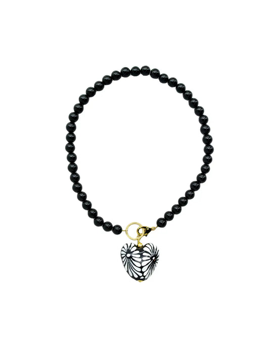 COLLAR CORAZON GRANDE Y ONIX