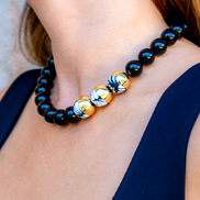 ONYX BEAD CAP NECKLACE