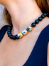 ONYX BEAD CAP NECKLACE