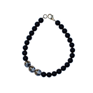 ONYX BEAD CAP NECKLACE