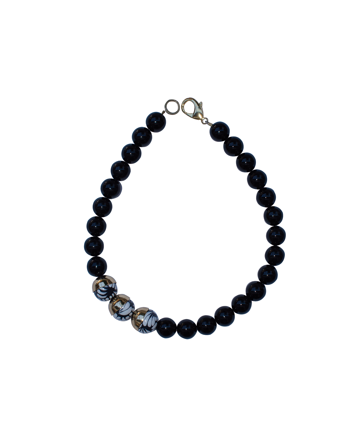 ONYX BEAD CAP NECKLACE