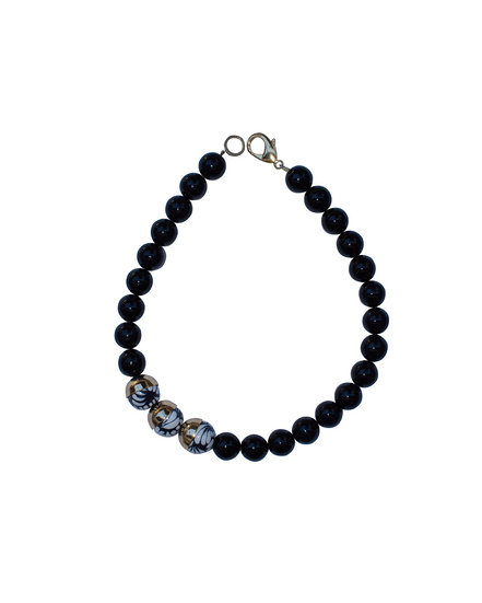 ONYX BEAD CAP NECKLACE