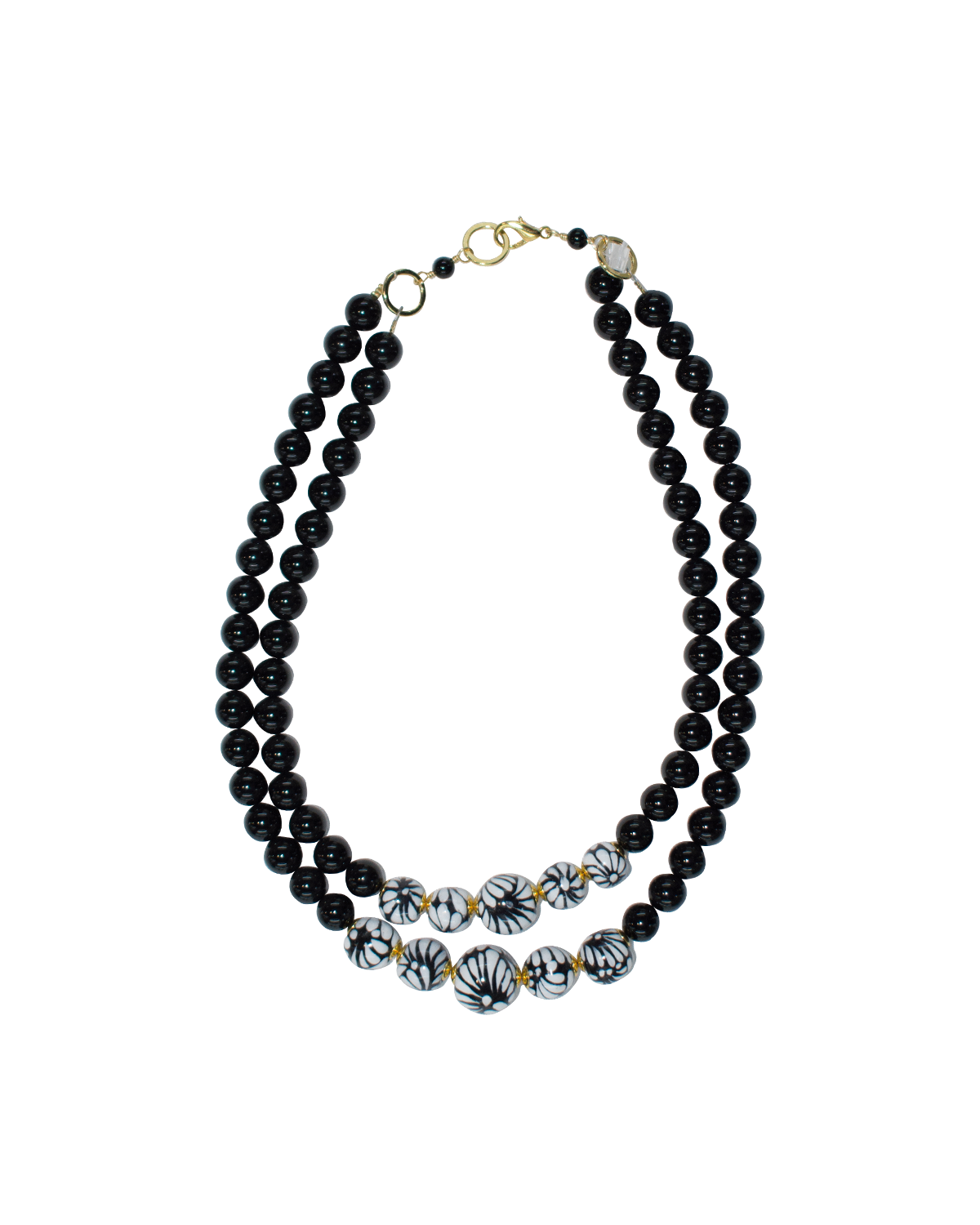 DOUBLE ONYX NECKLACE