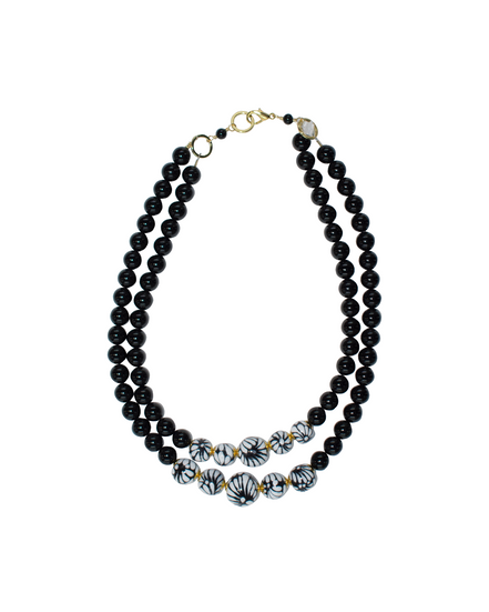 DOUBLE ONYX NECKLACE