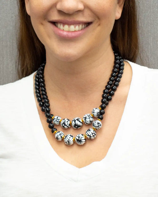 DOUBLE ONYX NECKLACE