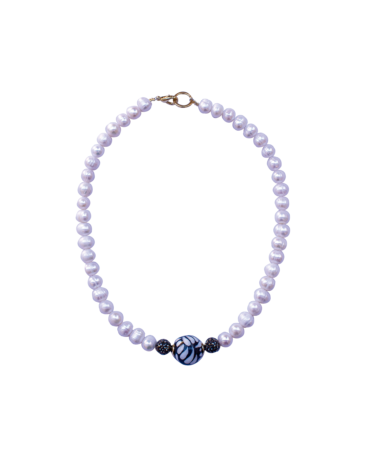 NECKLACE WITH CENTRAL PEARL SPHERE