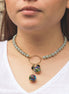 COLLAR DE PERLAS CON DIJE DE TALAVERA COLOR