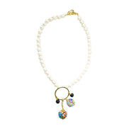 COLLAR DE PERLAS CON DIJE DE TALAVERA COLOR
