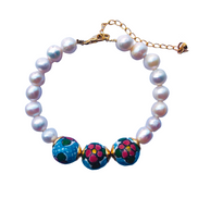 PULSERA PERLA 3 ESFERAS COLOR