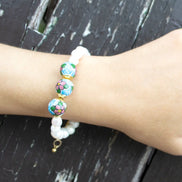 PULSERA PERLA 3 ESFERAS COLOR