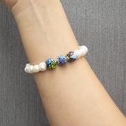 PULSERA PERLA 3 ESFERAS COLOR