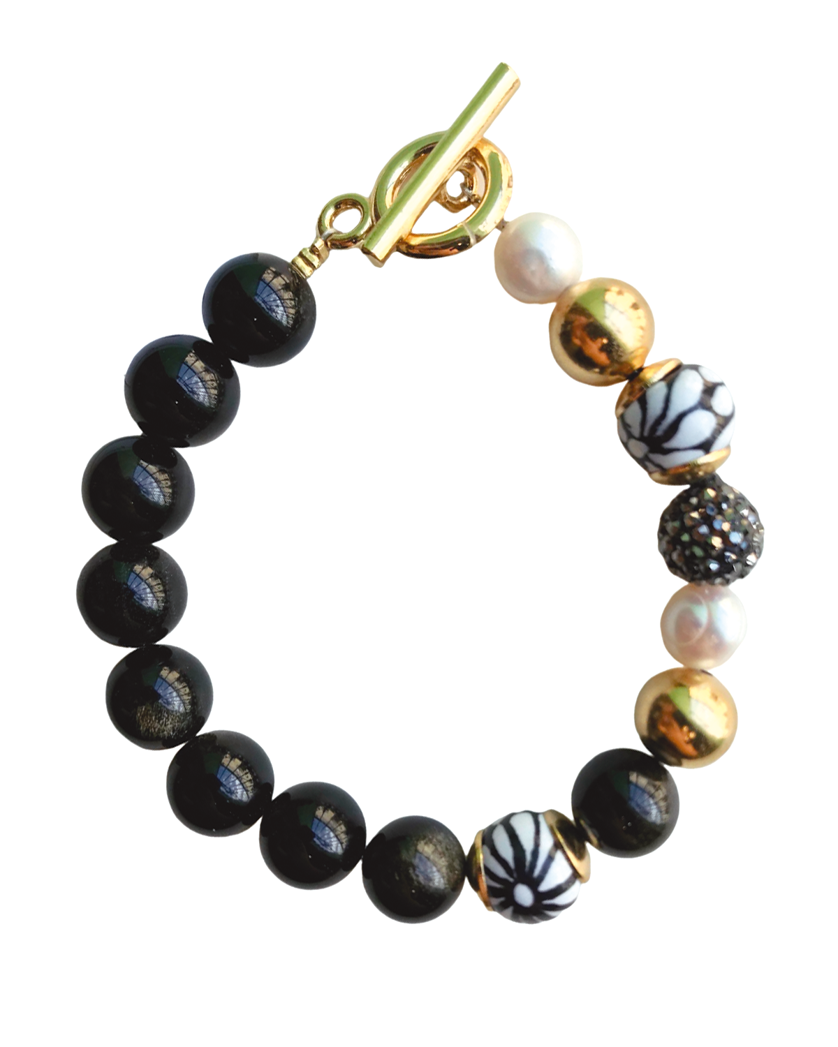 PULSERA ONIX CON TALAVERA NEGRA