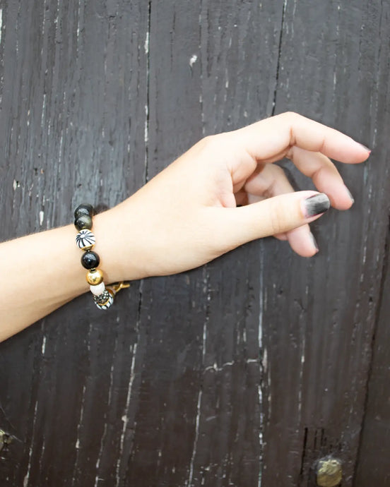 PULSERA ONIX CON TALAVERA NEGRA