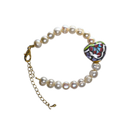 PULSERA PERLA CORAZON COLOR