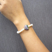 PULSERA PERLA CORAZON COLOR