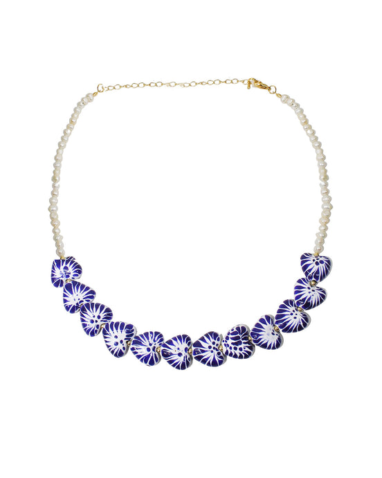 COLLAR PERLAS Y CORAZONES MINI