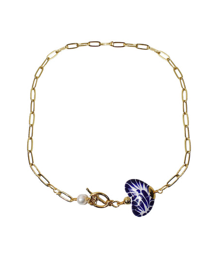 COLLAR CADENAS,CORAZON Y PORTADIJE FRONTAL