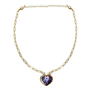 NECKLACE CHAIN AND CENTRAL HEART STUD EARRINGS