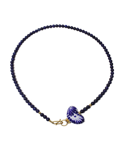 COLLAR LAPISLAZULI Y CORAZON MINI