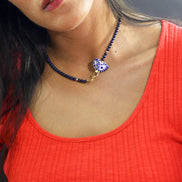 COLLAR LAPISLAZULI Y CORAZON MINI