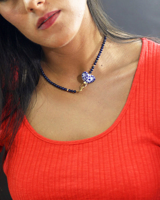 COLLAR LAPISLAZULI Y CORAZON MINI