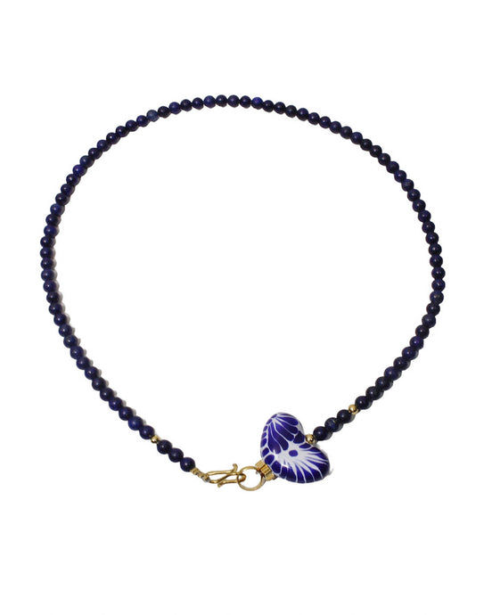 COLLAR LAPISLAZULI Y CORAZON MINI