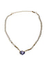 MINI PEARL NECKLACE, GOLD SPHERE, PLATE AND HEART STUD