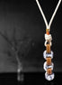 COLLAR CORDON BEIGE, PIEL Y 3 CIRCULOS TALAVERA