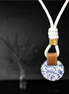 COLLAR CORDON BEIGE MEDIANO, PIEL NUDOS Y CIRCULO TALAVERA