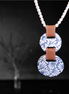 COLLAR PERLAS, PIEL Y 2 CIRCULOS TALAVERA VERTICAL