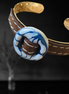 BRAZALETE DORADO PIEL Y CIRCULO DE TALAVERA CHICO