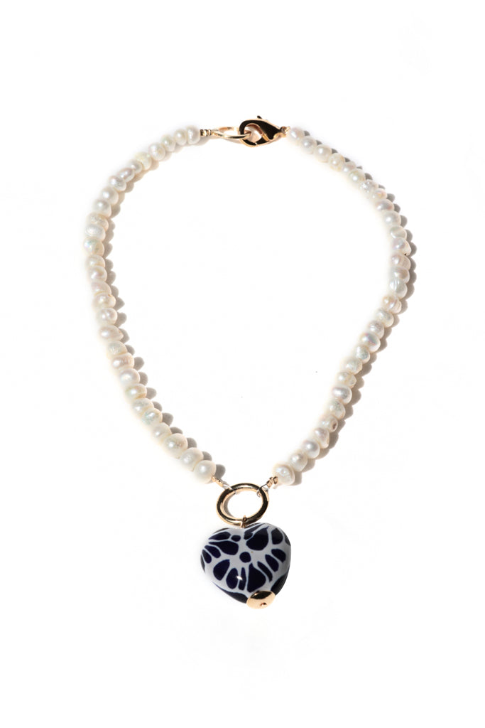 COLLAR PERLA CORAZON GRANDE