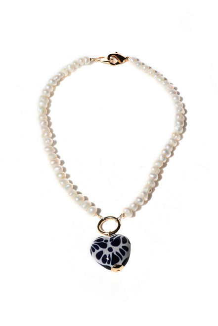 COLLAR PERLA CORAZON GRANDE