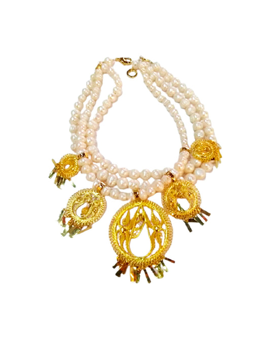 COLLAR TRIPLE PERLA