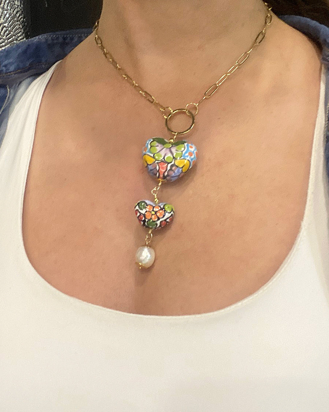 COLLAR CORAZON DESNIVEL COLOR